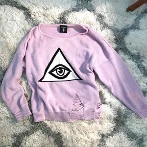 Original Sin size small eye graphic sweater